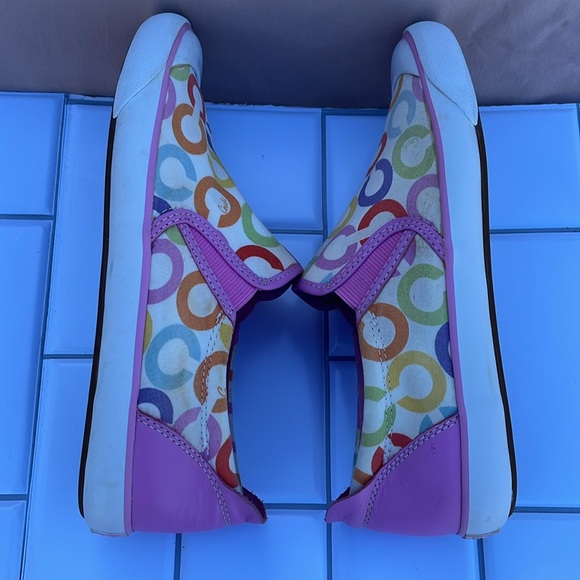 COACH Beale Multicolor Signature Slip On Sneakers PINK Flats! - Picture 6 of 16